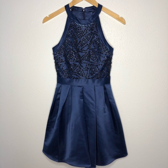 Deep Blue Formal Short Dress - Picture 1 of 3